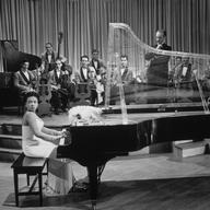 Jazz pianist Hazel Scott in a scene from director Irving Rapper's film 'Rhapsody In Blue.'