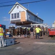 The first home, in Edgemere section of the Rockaways, elevated by the city through the Build it Back program. The city expects to elevate 5,000 homes to make them more resilient to rising waters.