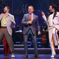 L-R: Matthew Saldivar, Tony Danza, and David Josefsberg in 'Honeymoon in Vegas,' at the Nederlander Theater