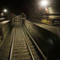 A train tunnel under the Hudson River as seen from the back of an Amtrak train bound for New York's Penn Station. President Trump's budget would hinder plans to repair and replace the failing tunnel.
