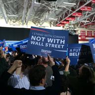 Sanders supporters in Des Moines, Iowa.