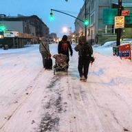 A family from East New York was stranded in downtown Brooklyn when MTA went out of service during snow storm.