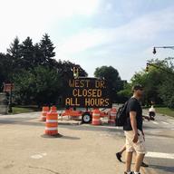 West Side Drive in Prospect Park now closed to all traffic as part of Mayor Bill de Blasio's Vision Zero campaign to eliminate traffic fatalities.
