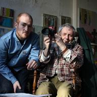 Director Tomas Leach and photographer Saul Leiter. 
