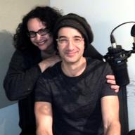 Jad Abumrad sporting a hat knitted by Brooke Gladstone