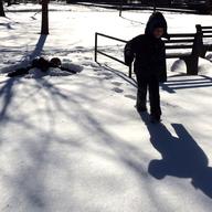 Kids taking an unofficial snow day to play in Herbert Van King Park, in Bedford-Stuyvesant, Brooklyn on January 22, 2014.