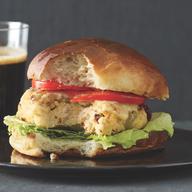 Millet Burger with Olives, Sun-Dried Tomatoes, and Pecorino