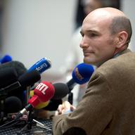 French journalist and former ISIS hostage Nicolas Henin gives a press conference in 2014 in Paris.