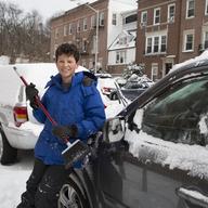 Nicolo Del Negro has a small snow-shoveling business in Windsor Terrace, Brooklyn.  