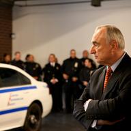 NYPD police commissioner Bill Bratton at the new Police Academy in Queens.