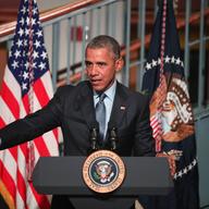 President Obama speaking at Rutgers University in Newark about criminal justice reform.