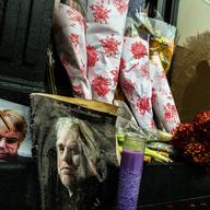 Memorial outside of Philip Seymour Hoffman's apartment in the West Village.