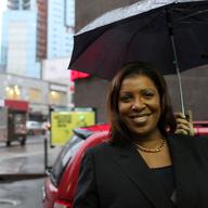 Public Advocate Letitia James heads to Albany to rally for education funding in the state budget on January 14, 2013.
