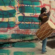 Cover art for 'Basement Bhangra,' an album by DJ Rekha based on an event of the same name.