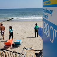 Rockaway Beach at 90th Street where much of the sand has been eroded.