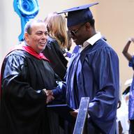 Newark's new superintendent, Roger León, at the KIPP Newark Collegiate Academy graduation ceremony in June.