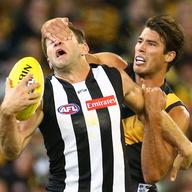 Rugby player Travis Close of the Magpies is tackled by Alex Rance of the Tigers in Melbourne, Australia. In sports, as in politics, 'momentum' is a word used constantly.