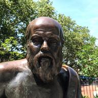 A sculpture of Socrates at Athens Park in Astoria Queens, where there more than 8 percent of the population is of Greek descent.