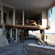 A home in Belle Harbor, Queens, that remains damaged after Sandy at the end of February.