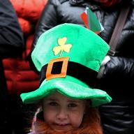 Teagan McAdams, 7,  from Derry, Ireland with her family at the annual St. Patrick's Day Parade.