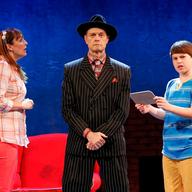 Julia Murney, David Hyde Pierce, and FrankieSeratch in 'The Landing' at the Vineyard Theatre. 
