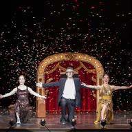 Ira Glass, Monica Bill Barnes and Anna Bass in 'One Radio Host, Two Dancers,' a performance that combines radio stories with dance. 