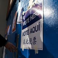 Voting site and sign at 2013 election in Prospect Heights, Brooklyn.