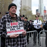 Protester at May Day protests.