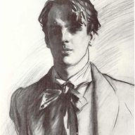 Portrait of William Butler Yeats by John Singer Sargent, pencil, 9 x 6 in, 1908