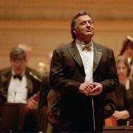 Conductor Zubin Mehta and the Israel Philharmonic enjoy the applause after the performance at New York's Carnegie Hall on April 24, 1996.