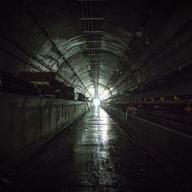 A tunnel underneath Second Avenue.  