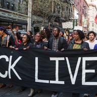 A protest in Union Square April 29, 2015