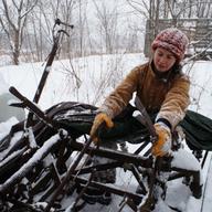 Amanda Andrews on Tamarack Hollow Farm in Vermont, where she's been farming for about four years on her own. 