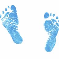 Newborn footprints.
