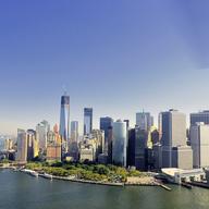 View of the Battery from New York Harbor.