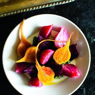 Roasted Beets and Their Tops with Aioli, from the cookbook Prune, by Gabrielle Hamilton