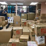 Puerto Rico-bound supplies collected by the National Puerto Rican Day Parade, Positive Workforce, and Taino Towers Apartments.