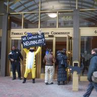 A protest over 'net neutrality' at the Federal Communications Commission. 