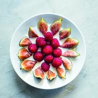 Figs and Raspberries with Steeped Lemon Cream, from the cookbook Prune by Gabrielle Hamilton 