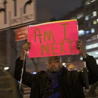 George Cook came to Union Square on December 3 to protest a grand jury decision not to indict in the chokehold death of Eric Garner. 'I'm tired of it!'