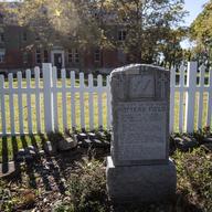 The only tombstone on Hart Island.