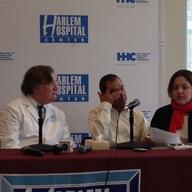 Jose Cecilio Hernandez speaks alongside his translator and his son's doctor