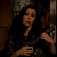 Cristin Milioti plays ukulele in a scene on CBS's How I Met Your Mother.