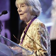 Knopf editor Judith Jones delivers her acceptance speech after she received the lifetime achievement award during the 2006 James Beard Foundation Awards ceremony.