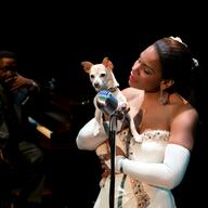 Audra McDonald, Shelton Becton and Roxie in 'Lady Day at Emerson’s Bar and Grill.'