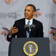 U.S. President Barack Obama gives the commencement address at the graduation ceremony at the U.S. Military Academy at West Point on May 28, 2014 in West Point, New York.