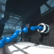 Portal 2 is a video game where players bounce through three dimensional spaces, in the process, learning a bit about physics.