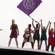 Members of political performance art collective Pussy Riot in Moscow's Red Square in 2012. 