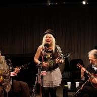 Robert Crumb performs with John Heneghan and Eden Brower of the East River String Band in the Soundcheck studio.