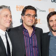 Director Jon Stewart, journalist Maziar Bahari and actor Gael Garcia Bernal attend the 'Rosewater' premiere at the Toronto International Film Festival at Princess of Wales Theatre on Sept. 8, 2014.